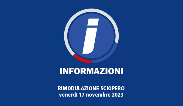 rimodulazione sciopero nazionale venerdì 17 novembre 2023